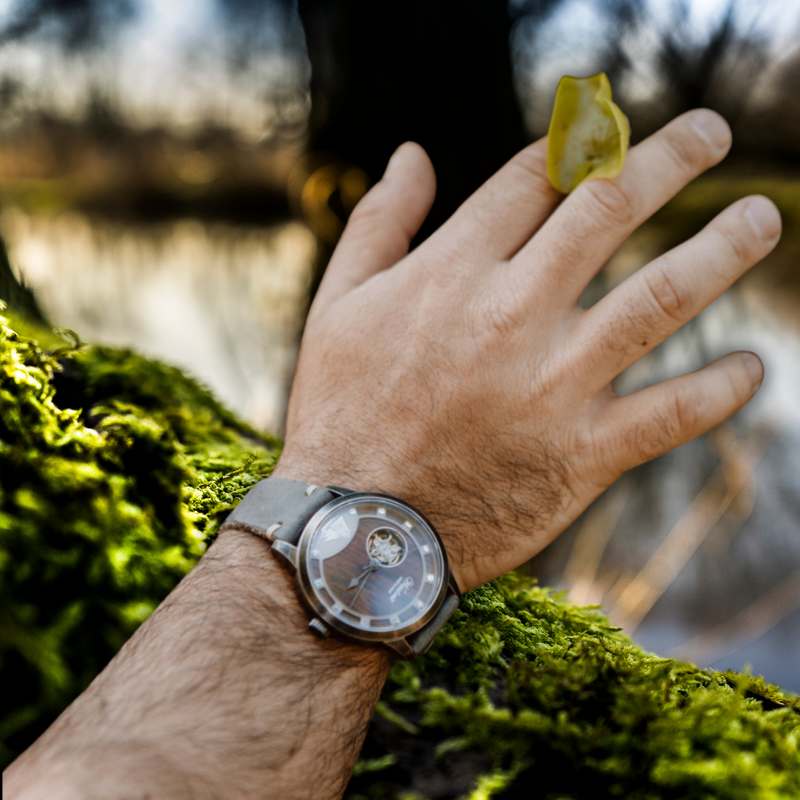 Automatic watch "Zuversicht" vintage grey