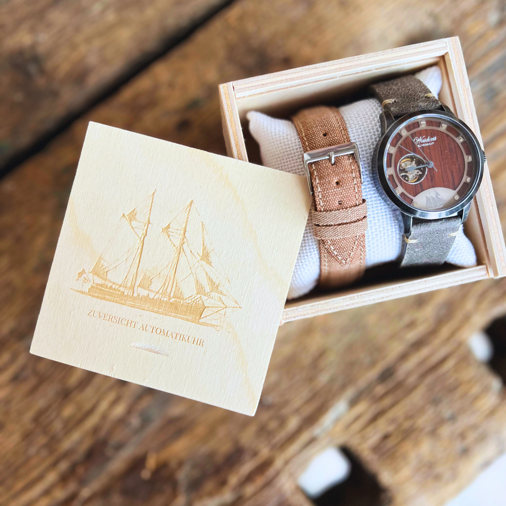 Automatic watch "Zuversicht" vintage grey