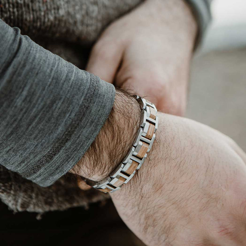 Element Bracelet Men Barrique & Silver