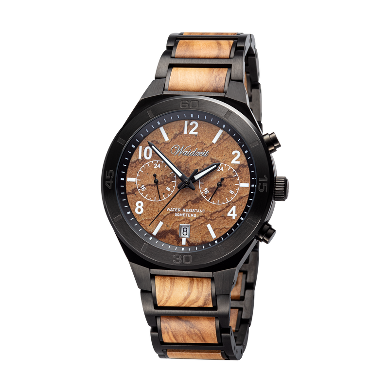 Saturn watch men Olive wood