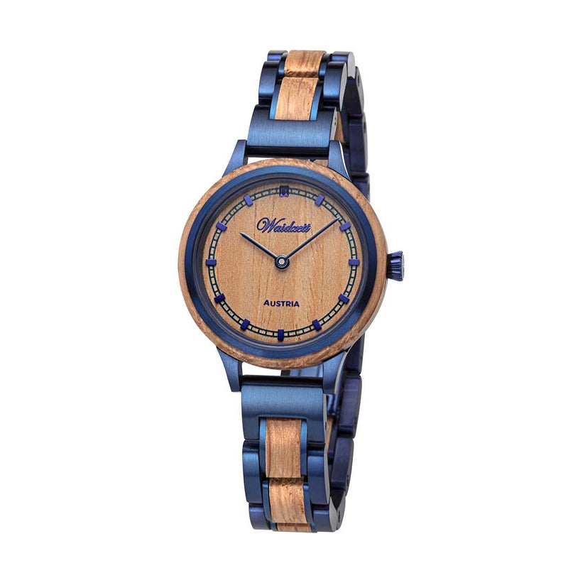 Petite Bleu lady watch with wooden strap