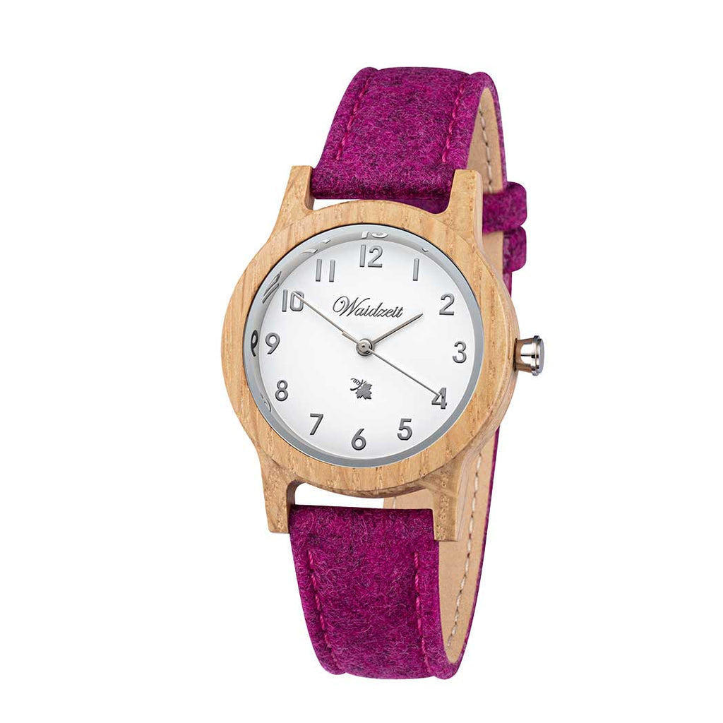 Barrique Alpine Women white with pink Merino wool strap