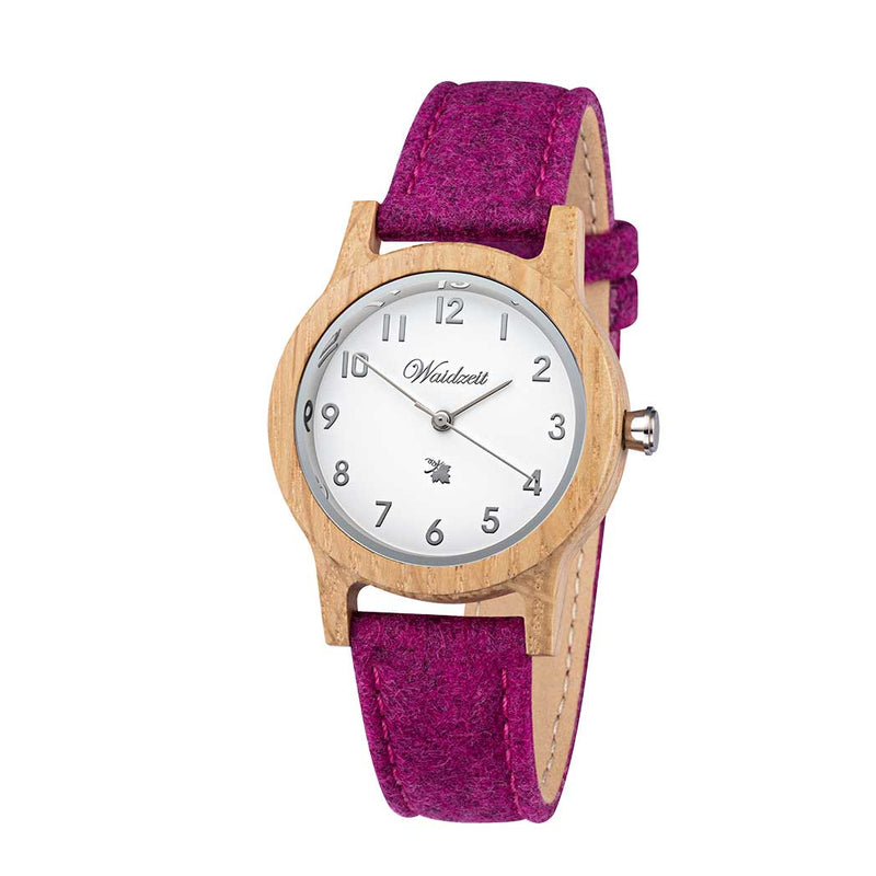 Barrique Alpine Women white with pink Merino wool strap