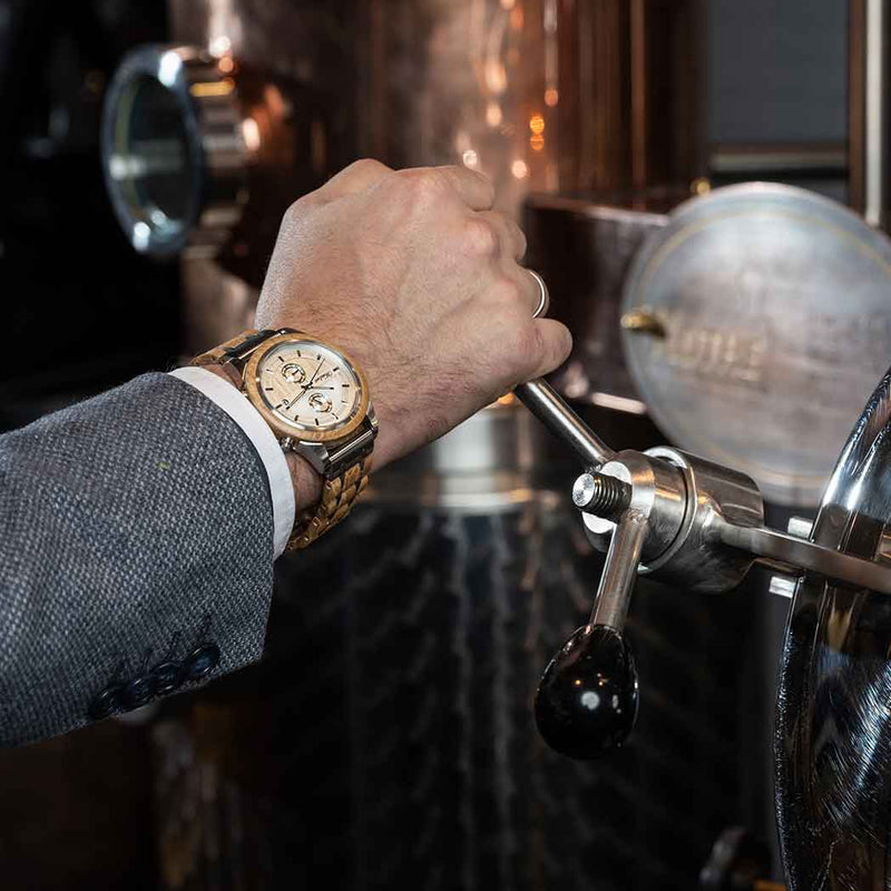 Beer Silver wooden strap Men