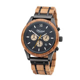 Waidzeit Whisky Scotts Highland Whiskybarrel Austrian Design black dial wooden watch strap