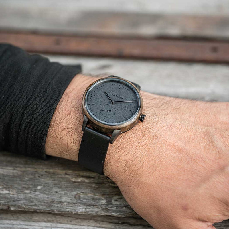 Mystic Black leather strap, Unisex