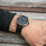 Mystic Black leather strap, Unisex