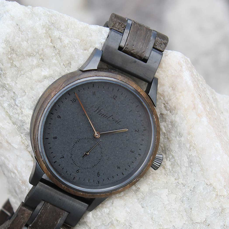 Mystic Black wooden strap, Unisex