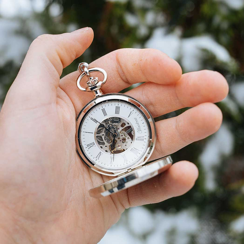 Franz Joseph Skeleton pocket watch silver