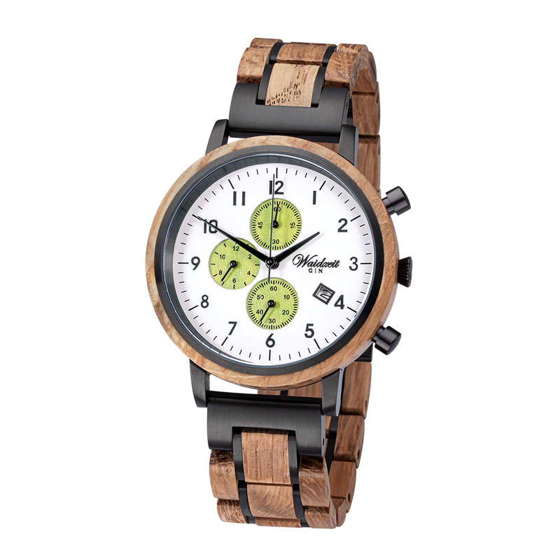 Waidzeit-Gin-Holzuhr-Armbanduhr-Holzarmbanduhr-Ginlover-Ginlove-Austrian-Design-Recycling-Chronograph-Cucumberjpg