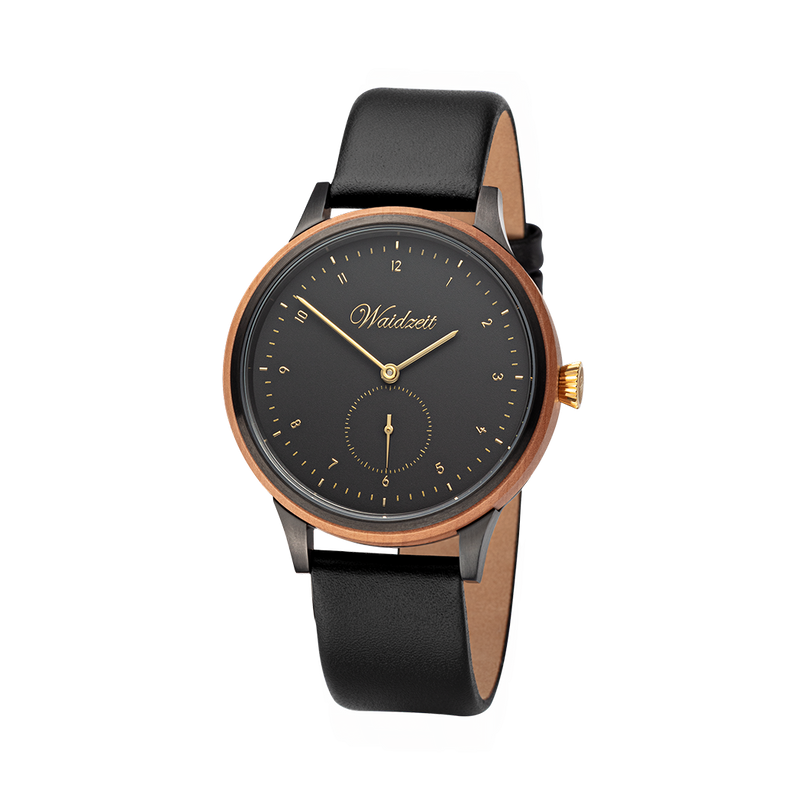 Cherry Black leather strap, Unisex