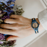 Petite Bleu lady watch with wooden strap