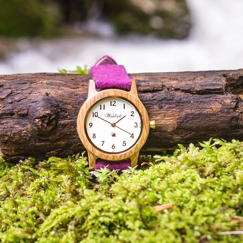 Barrique Alpine Women white with pink Merino wool strap