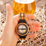 Chronograph Beer wooden strap Men