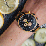 Waidzeit Austrian Design Gin watch men´s watch giftidea reycling chronograph gift for him wooden watch